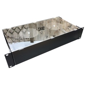 Fibre Winding Tray 2 Spool Clear Lid Black (H)2U x (D)225mm