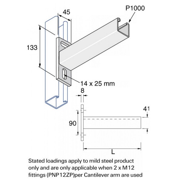 Unistrut Channel Support Single Cantilever Arm