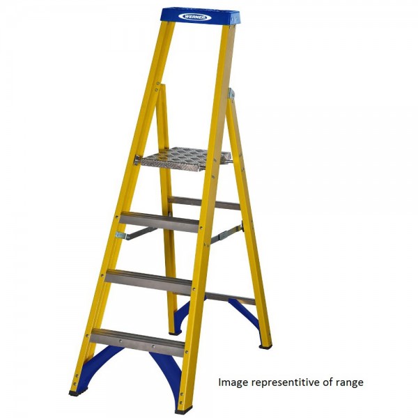 Werner 717 Series Fibreglass Step Ladders - Platform