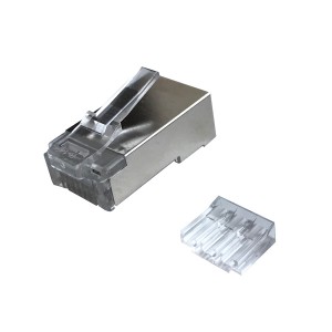 RJ45 Plug 8P8C Cat6 Shielded Round 6mm Stranded or Solid Two-Part   