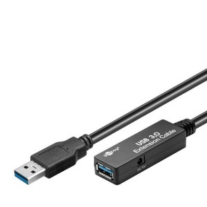 USB 3.0 Active Extension Lead Type A Male Type A Female Black (L)5Mtr   