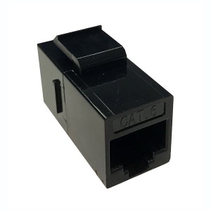 Keystone Jack Cat6 Through Coupler Unshielded Black