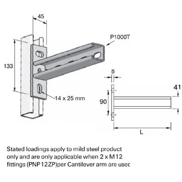 Unistrut Channel Support Single Cantilever Arm