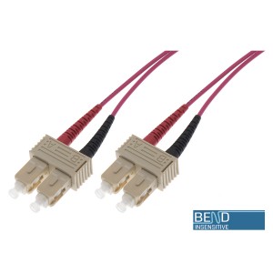 Fibre Patch Lead Duplex MM SC-SC OM4 50/125 LSZH Violet (L)2Mtr   