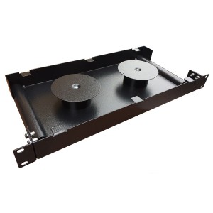 Fibre Winding Tray 2 Spool Clear Lid Black (H)1U x (D)225mm