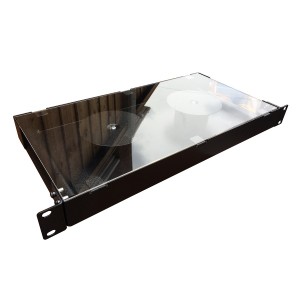 Fibre Winding Tray 2 Spool Clear Lid Black (H)1U x (D)225mm