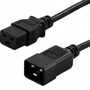 Power Lead C20 IEC C19 IEC H05VV-F 3X1.5mm2 Black (L)5Mtr