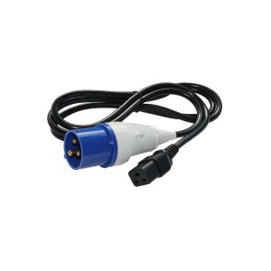 Power Lead 32A Commando Plug C19 IEC H05VV-F 3x1.50mm2 Black (L)3Mtr
