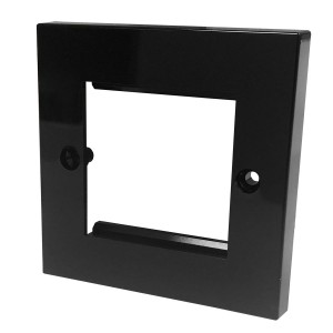 Faceplate Flat Single Gang 2x Euro Black (H)86mm x (W)86mm