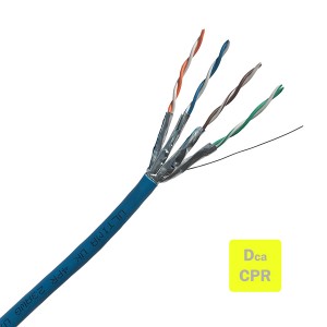 Solid Cat6A U/FTP LSZH 4 Pair Dca-s2,d2,a1 Reel In A Box Light Blue (L)305Mtr NVP Rating 74% Outer Dia 6.9mm