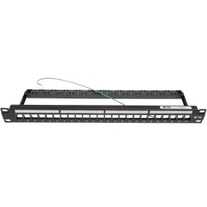 Patch Panel Unloaded Shielded/Unshielded 24Port Flat SL Jacks Rear Cable Management Black (H)1U x (W)19"