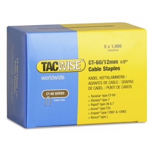Galvanised Staples CT60 Silver (H)12mm (Dia)up to 6mm