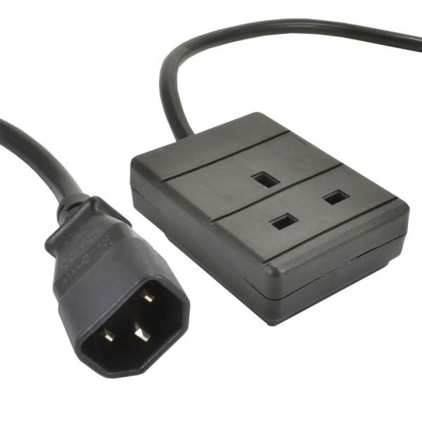 IEC C14 Male to UK 3 Pin Socket