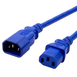 Power Lead C14 IEC C13 IEC H05VV-F 3X1mm2 Blue (L)1Mtr