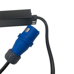 IEC Power Distribution Units 24 Way Vertical Neon Indicator 32A BS4343 Plug (Commando) 24x C13 Black (L)810mm Cord 3Mtr