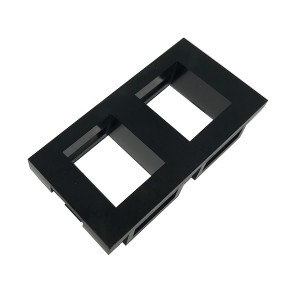 Flat Adaptor 2 Port Euro Unshuttered Keystone Black   