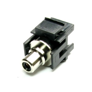 Phono RCA Keystone Quick Connect Coupler Black Audio Flush Black