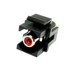 Phono RCA Keystone Quick Connect Coupler Red Audio Flush Nickel Plated Black