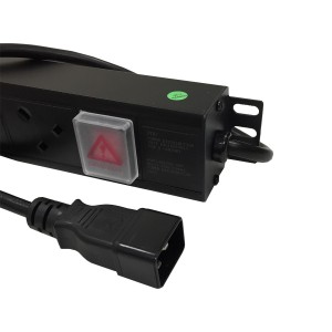 PDU 16 Way Vertical Switched C20 Plug 13A UK Socket Black (L)1095mm Cord 3Mtr