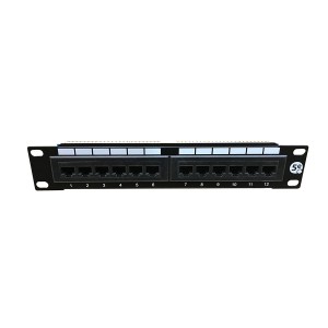 Minipatch 10 Patch Panel Cat5e 12Ports Unshielded Rear Punch Black (H)1U x (W)10"