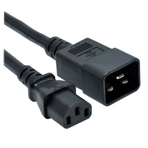 Power Lead C20 IEC C13 IEC H05VV-F 3X1mm2 Black (L)3Mtr