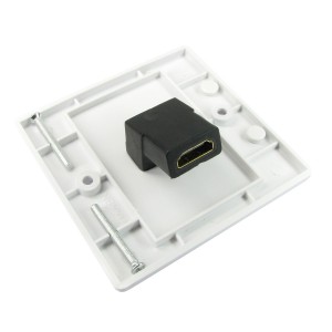 HDMI Faceplate Quick Connect Coupler Angled Single Gang Plastic 1x 4K UHD White NX-WP-041R