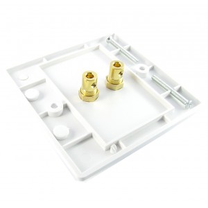 Speaker Faceplate Screw Terminal Single Gang Plastic 2x Binding Post White NX-WP-005BSTR