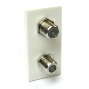Satellite TV Euro Module Coupler 2x F-Type White   