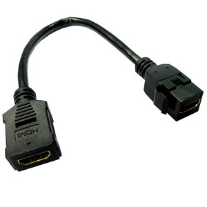 HDMI Keystone Fly Lead 4K UHD Black (L)200mm   