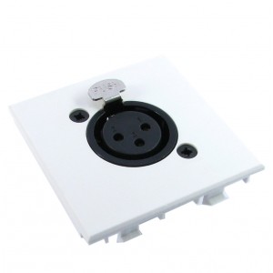 XLR Audio Euro Module Solder 1x Female XLR White (H)50mm x (W)50mm NX-WPM-021  