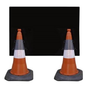 Cone Mounted Sign Traffic Control Ahead Rectangular (H)750mm x (W)1050mm