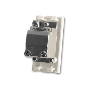 TV Aerial Euro Module Screw Terminal 1x Coax Shielded White