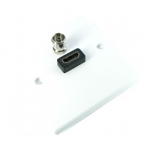 HDMI Faceplate Quick Connect Coupler Single Gang Plastic 1x 4K UHD & 1x TV Coax White NX-WP-040C
