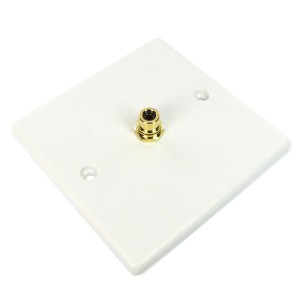 Speaker Faceplate Quick Connect Coupler Single Gang Plastic 1x Phono Subwoofer White NX-WP-009Q