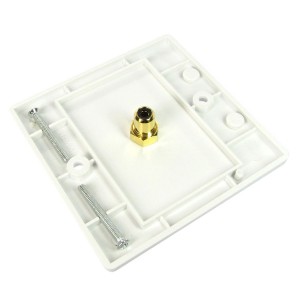 Speaker Faceplate Quick Connect Coupler Single Gang Plastic 1x Phono Subwoofer White NX-WP-009Q