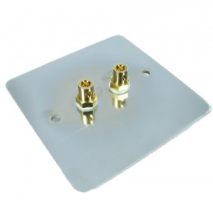 Speaker Faceplate Screw Terminal Single Gang Metal 2x Binding Post Brushed Stainless NX-WP-305BSTR