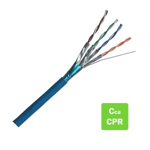 Solid Cat6A F/FTP LSZH 4 Pair Cca-s1a,d2,a1 Reel Light Blue (L)305Mtr NVP Rating 74% Outer Dia 7.2mm