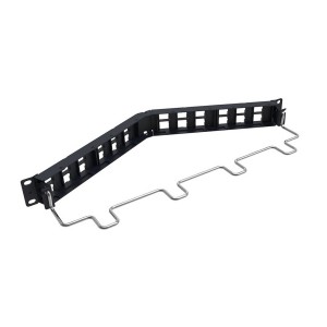M2000A Patch Panel Unloaded Unshielded 24Port Angled Rear Cable Management 760207290 Black (H)1U