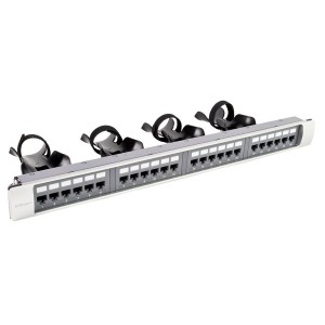 GigaSPEED X10D 1100GS6 Patch Panel Cat6A Unshielded 24Port Rear Punch Rear Cable Management 760152587 Grey (H)1U