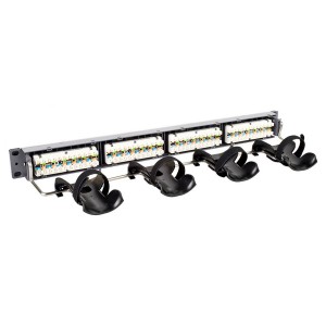 GigaSPEED X10D 1100GS6 Patch Panel Cat6A Unshielded 24Port Rear Punch Rear Cable Management 760152587 Grey (H)1U