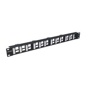 M2000 Patch Panel Unloaded Unshielded 24Port Flat Rear Cable Management CPP-UDDM-M-1U-24 Black (H)1U