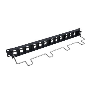M2000 Patch Panel Unloaded Unshielded 24Port Flat Rear Cable Management CPP-UDDM-M-1U-24 Black (H)1U