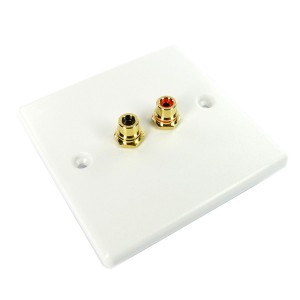 Phono Audio Faceplate Quick Connect Coupler Single Gang Plastic 2x Phono White NX-WP-001Q
