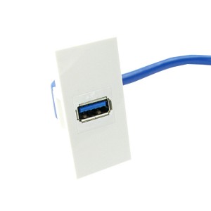 USB Euro Module Fly Lead USB 3.0 Type A White   