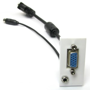 SVGA Euro Module Fly Lead With 3.5mm Audio Jack White   