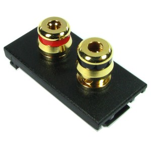 Speaker Euro Module Screw Terminal 2x Binding Post Black