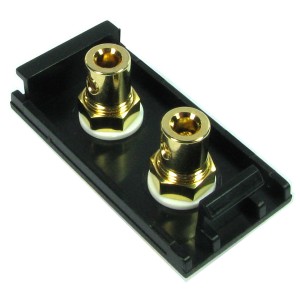Speaker Euro Module Screw Terminal 2x Binding Post Black