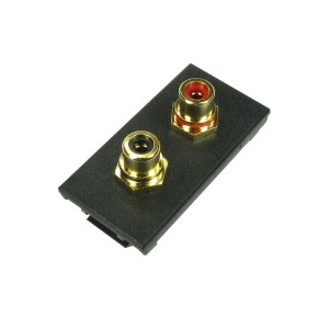 Phono Audio Euro Module Quick Connect Coupler 2x Phono Black
