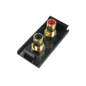 Phono Audio Euro Module Quick Connect Coupler 2x Phono Black