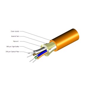 LazrSPEED 300 Fibre Cable Tight Buffered 24 Fibre OM3 LSZH Dca-s1a,d1,a1 N-024-DS-5L-FSUAQ/D Aqua